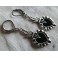 Ex-voto BLACK Flamed Sacred Heart earrings silver steel, Milagro