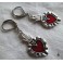 Ex-voto RED Flamed Sacred Heart earrings silver steel, Milagro