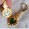 Ex-voto BLACK Flamed Sacred Heart gold-plated earrings, Milagro