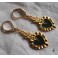 Ex-voto BLACK Flamed Sacred Heart gold-plated earrings, Milagro