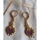 Boucles d'oreilles Ex-voto Sacré Coeur Flammé VIOLINE Violet Prune plaqué or, Milagro