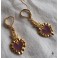 Ex-voto PLUM Purple Flamed Sacred Heart gold-plated earrings, Milagro