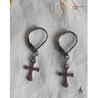 FAITH Dainty Silver Cross Earrings, Boho, Gothic, Buffy, Minimalist, Catholic Gift, Religious, Dark Academia