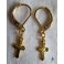 FOI Boucles d'oreilles Mini Croix or, bohème, Gothique, Buffy, Minimaliste, Cadeau catholique, Religieux, Dark Academia