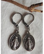 Mary - Santa Madonna Medal Earrings, boho earrings, Gypsy earrings, religious earrings, Catholic, mori, Goddess, Virgin Mary
