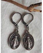 Marie Boucles d'oreilles Médaille Sainte Madone, bohème, Santa Madonna, Catholique, mori, Déesse 