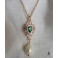 Green Emerald Pearl drop Renaissance Necklace, Tudor, Queen, medieval, Cottagecore, Dark Academia, Victorian, Gothic, historical