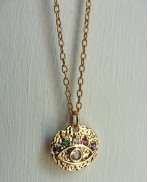 Medusa Gold Greek Eye Necklace, Mati, Ex-voto, Bobo, Gypsy, tribal, ethnic, pagan, Gorgon, Cyclops