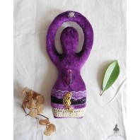 Artemis Lunar triad Selene Hecate Crescent Moon Triple Mother Goddess Art Doll Purple Magic, Fertility, Earth, Pagan Altar