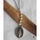 Collier Rosaire ras de cou en Y Choker Madone Sainte blanc, bohème, Vierge Marie, Santa Madonna