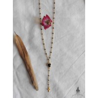 Collier Coeur et Croix Jeannette or, Rosaire, Lariat, collier en Y, Gothique, catholique