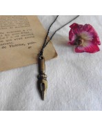 Cottagecore Collier Plume d'encre Stylo Vintage Bronze, Victorien, Cadeau Littéraire, Dark Academia, Steampunk, Gothique