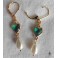 Reine d'Irlande Boucles d'oreilles Coeur vert et Perle goutte, Cottagecore, Dark Academia, Celtique, Coquette, Renaissance