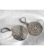 Wheel of Hecate Strophalos Spiral Symbol Goddess Earrings, Triple Goddess, Triple Moon, Magic, Witch