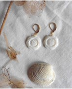 Oceanid Gold-plated spiral Conch Shell Earrings, summer, Sea, Beach, Mermaid, Dark Academia, Sea Goddess