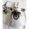 Lady Rabbit Hare Art Doll Fantasy Creature, Angel, Elven, Victorian Fairy Tale, Folk, bird, Slavic, Wolpertinger, Chimera