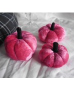 Set of 3 Pink Pumpkins, Fall Decor, Winter Decoration, Cucurbit, Halloween, Cinderella