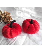 Set of 2 Red Pumpkins, Fall Decor, Winter Decoration, Cucurbit, Halloween, Cinderella