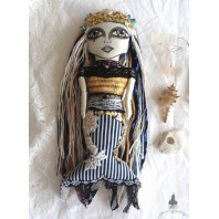 Dahud Art Doll Mermaid of Brittany Ys, Ondine, Spirit Doll, Fairy, Mythology, Mami Wata, Lemanja, Elven, sea Goddess