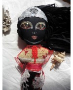 Mami Wata Mermaid Art Doll Red, Water, Spirit doll, Sea Goddess, Ewe deity, Voodoo, Lemanja, Gothic, Magic, Elven Creature