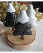 My Forest my Home, 3 Felt and Wood Trees decoration, Scandinavian decoration, Slavic folk art