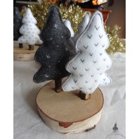 Ma Forêt ma maison, Décoration 2 Sapins Feutrine et Bois, Décoration scandinave