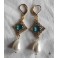 Pearl-drop Turquoise Queen Tudor Earrings, Renaissance, medieval, Cottagecore, Dark Academia, Gothic, Victorian, historical