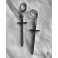 Templar Silver Sword Hoop Earrings, Dagger, Gothic, Medieval, Knight, Dark Academia