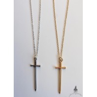 Templar Silver or Gold Sword Necklace, Dagger, Gothic, Medieval, Knight, Dark Academia