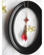 Lucretia Borgia Red Pendulum Necklace, Renaissance, Medieval, Tudor, Dark Academia, Gothic