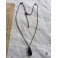 Le NOIR - Collier Cristal Pierre Prisme Obsidienne noire, gothique, Cottagecore, Dark Academia