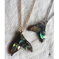 Collier Queue de baleine nacre acier or ou argent, Abalone, Collier Sirène, Collier d'Ormeau, Collier poisson, Collier nacre