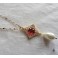 Jeanne Seymour Collier Dark Tudor rouge et perle, Collier perlé, Renaissance, médiéval, Dark Academia, Gothique