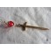 Red Heart and Sword Gold Necklace, Dagger, Gothic, Medieval, Knight, Dark Academia
