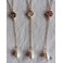 Collier Renaissance Lariat Quatre-feuilles et perle, Chapelet court, Médiéval, Tudor, Rosaire Gothique