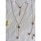 Collier Renaissance Lariat Quatre-feuilles et perle, Chapelet court, Médiéval, Tudor, Rosaire Gothique