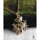 Mater Dolorosa Ex-voto Heart and Swords Gold Necklace, Sacred Heart, Dagger, Medieval, Gothic