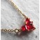 18K Gold Red Heart Necklace, Gothic, Valentine's Day, Wife Gift, Mother Gift, Dark Academia, Romantic