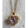18K Gold Red Heart Necklace, Gothic, Valentine's Day, Wife Gift, Mother Gift, Dark Academia, Romantic