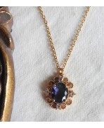 Collier Reine Margot Pendentif ovale Violet or, Collier Tudor, Royal, Renaissance, médiéval, Cottagecore, Gothique, Victorien