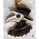 Occult Doctor Plague Golden Enamel Keychain, Raven, Gothic, Crow, Skull, Edgar Poe