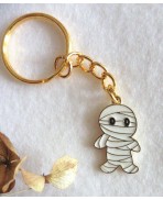 Mummy Golden Enamel Keychain, mummy keyring, Gothic, Voodoo doll