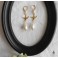 Holy Spirit Soaring Bird Pearl-drop Earrings gold, Dark Academia, vintage wedding, Bird hoops, Mother-of-pearl, Coquette