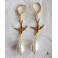 Holy Spirit Soaring Bird Pearl-drop Earrings gold, Dark Academia, vintage wedding, Bird hoops, Mother-of-pearl, Coquette