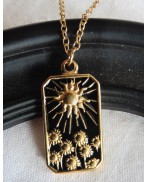 Helios et Clytie Collier Soleil et Tournesol, Collier carte, Collier Tarot, Collier fleur, Bohème, Cottagecore, Dark Academia