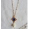 Jeanne Seymour Collier Dark Tudor bleu et perle, Collier perlé, Renaissance, médiéval, Dark Academia, Gothique