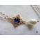 Jeanne Seymour Collier Dark Tudor bleu et perle, Collier perlé, Renaissance, médiéval, Dark Academia, Gothique