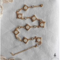 Reine Blanche de Castille, Collier de déclaration médiéval Blanc, Victorien, Dark Academia, Tudor, Losange, Renaissance