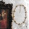 Collier de déclaration médiéval Losange vert et blanc, Reine Tudor, Dark Academia, Renaissance