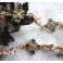 Collier de déclaration médiéval Losange vert et blanc, Reine Tudor, Dark Academia, Renaissance